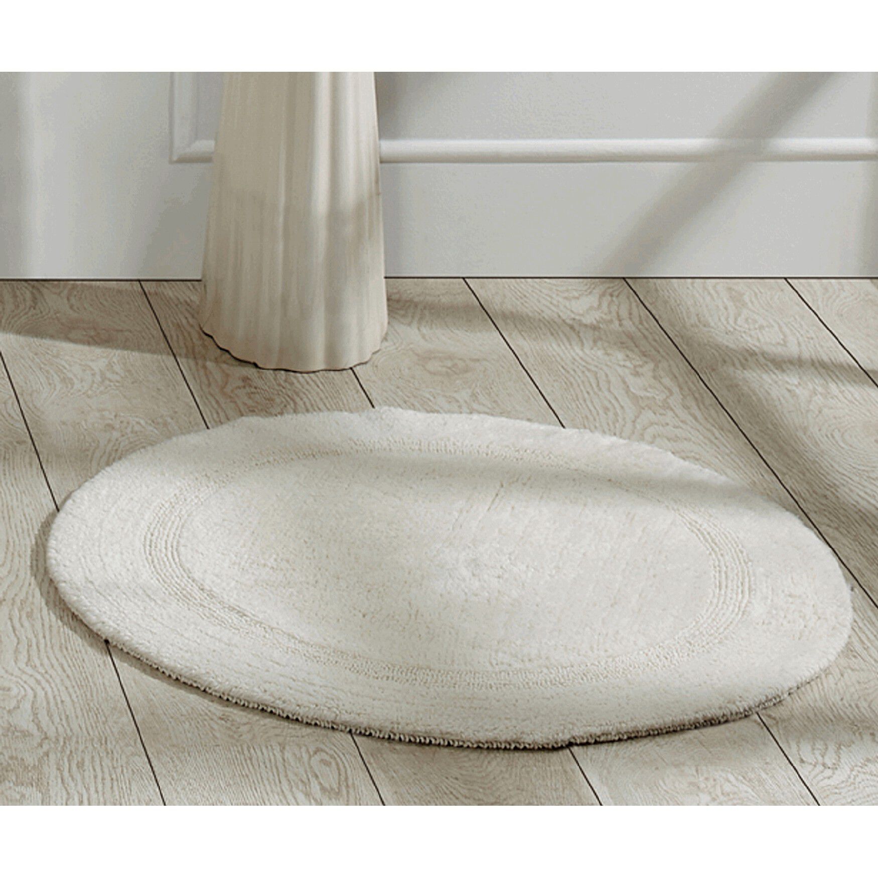 Lux Collections Bath Mat Rug 30 inches Round, IVORY, hi-res image number 0