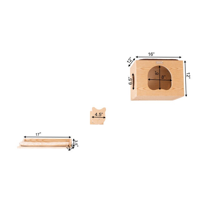 Real Wood Wall Series Cat Tree With Condo, Perch And Step Up, , alternate image number 4