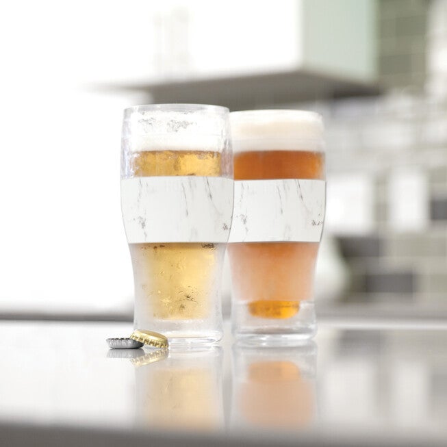 Beer Freeze Cooling Cups (Set Of 2) In Marble By, , alternate image number null