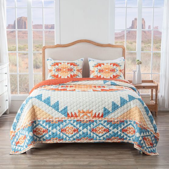 Horizon Quilt And Pillow Sham Set, SUNSET, hi-res image number null
