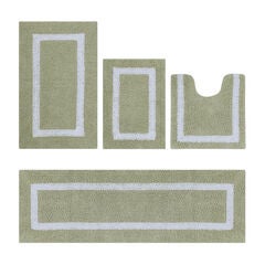 Hotel Collection 100% Cotton 4 Piece (17" X 24" | 20" X 20" | 21" X 34" | 20" X 60") Bath Rug Set