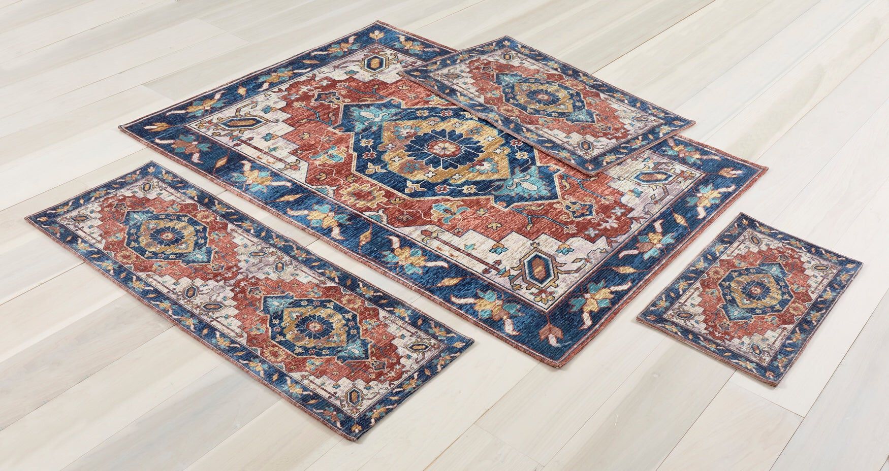Milan Machine-Washable Nonslip Rug, SPICE BLUE, hi-res image number 0