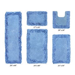 Shaggy Border Bath Rug Mat, 5 Pc Set 39283