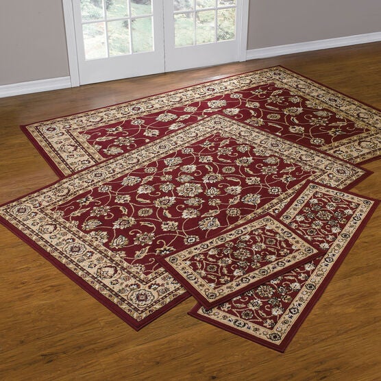 Floral Vine 4-Pc. Rug Set with Runner, RED, hi-res image number null