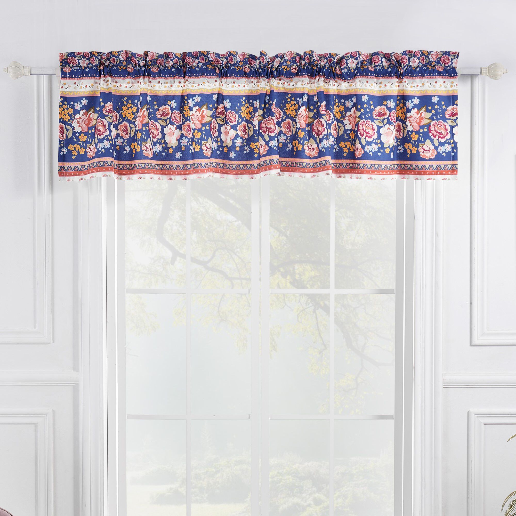 Marsha Window Treatment Valance Curtains, BLUE, alternate image number 2
