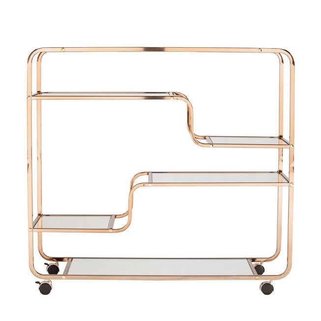 Maylynn Art Deco Mirrored Bar Cart, , alternate image number null