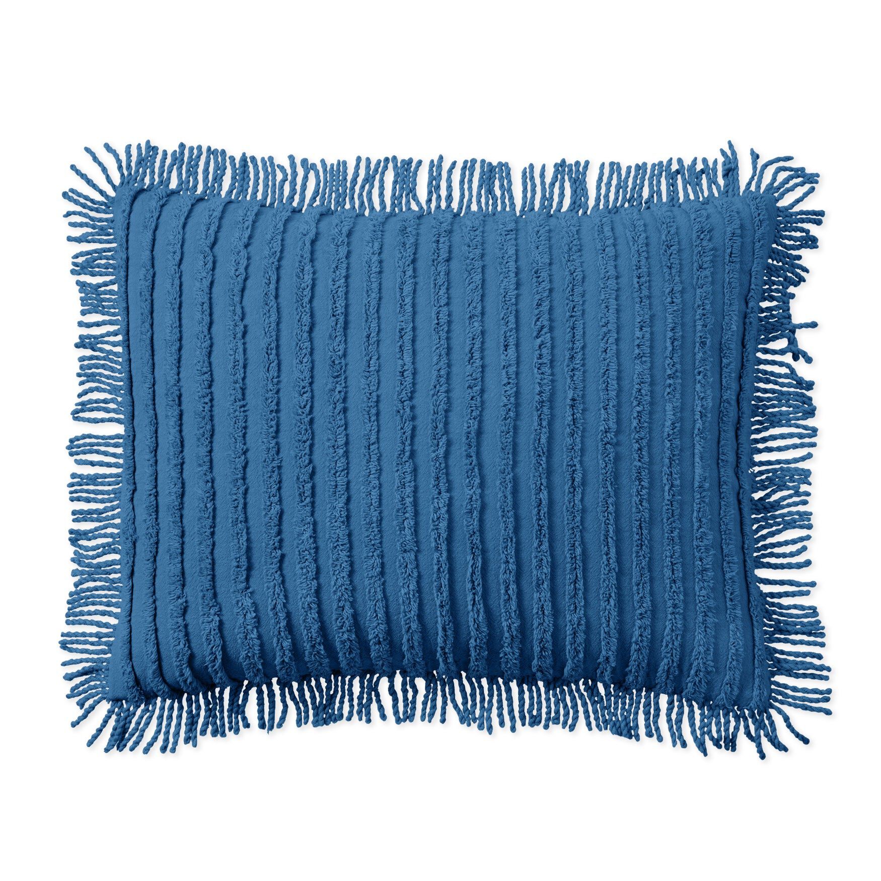 Chenille 100% Cotton Sham, ANTIQUE BLUE, hi-res image number 0