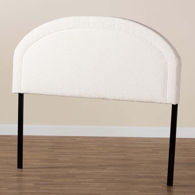 Fiana Modern Cream Boucle Fabric Queen Size Headboard, , alternate image number 4