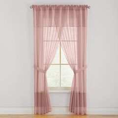 BH Studio Sheer Voile 5-Pc. One-Rod Curtain Set