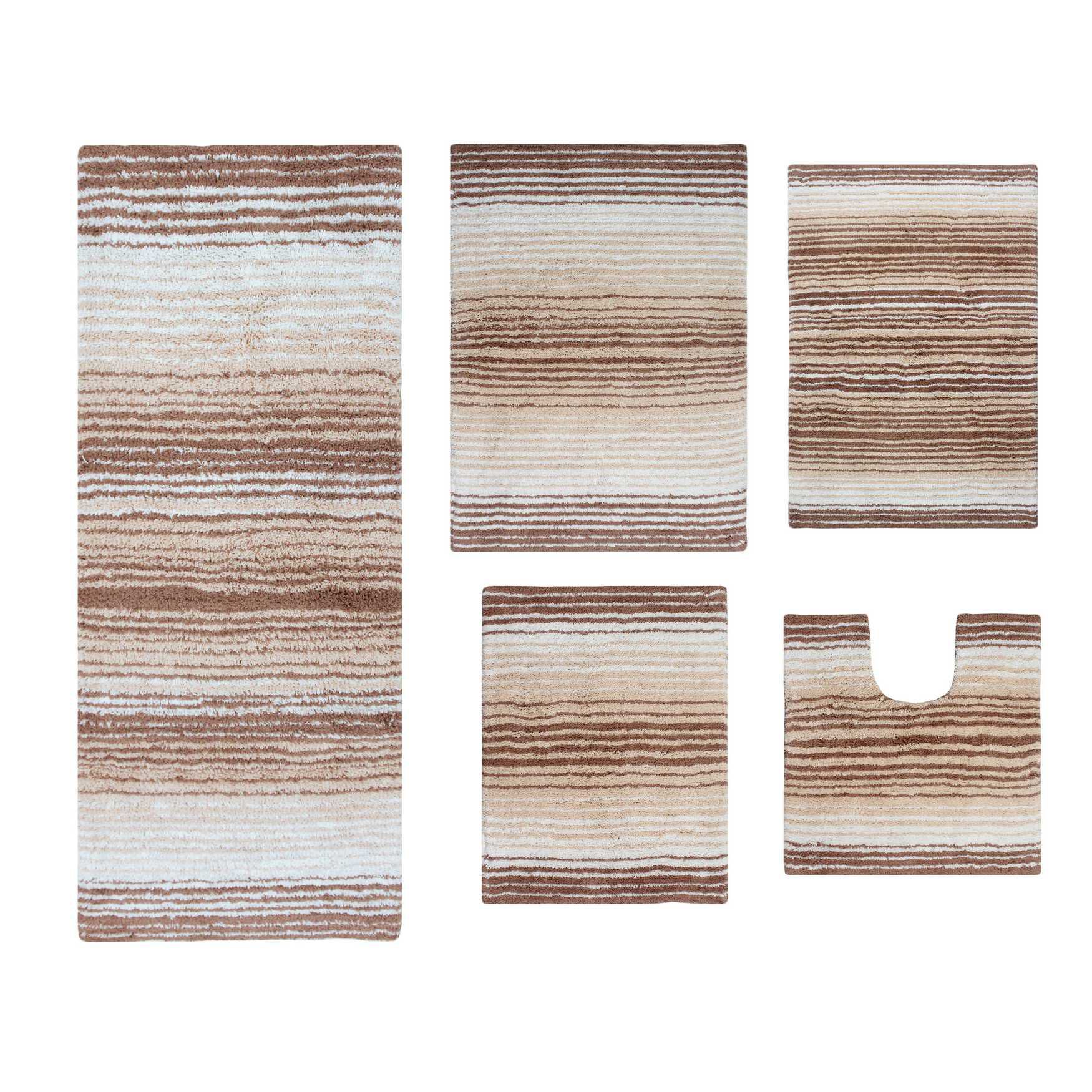 Gradiation 5 Piece Set Bath Rug Collection, BEIGE, hi-res image number 0