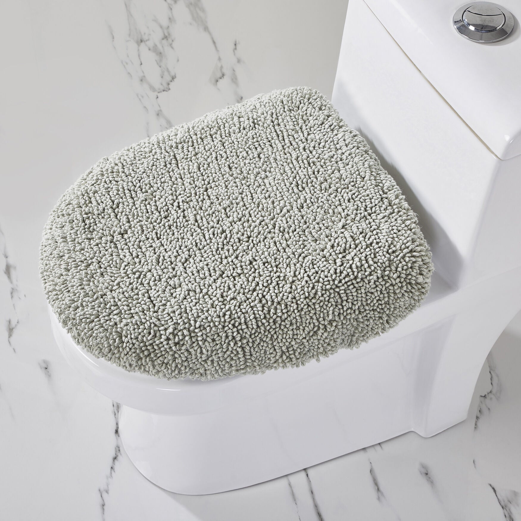 Hugo Collection 100% Cotton 18 inches X 20 inches Lid Cover Bath Rug, SAGE, hi-res image number 0