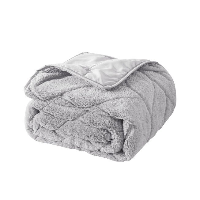 Cozy Gray Down Alternative Throw Blanket Throw, , on-hover image number 1