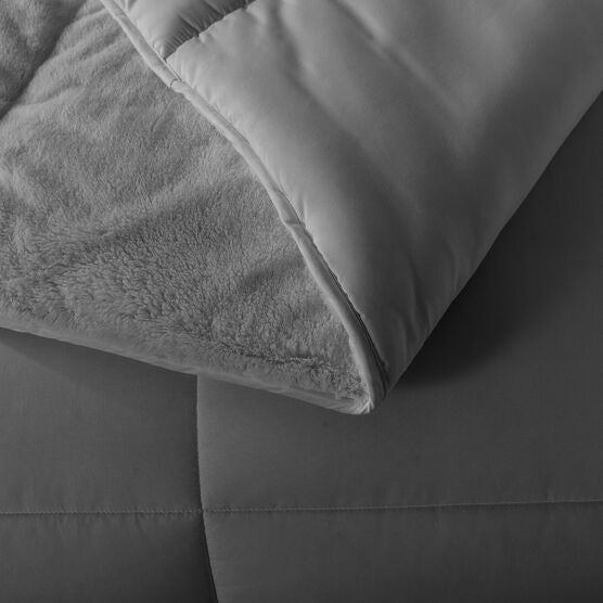 Cozy Down Alternative Reversible Comforter, Grey, , alternate image number null