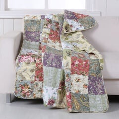 Blooming Prairie Patchwork Quilted Throw Blanket