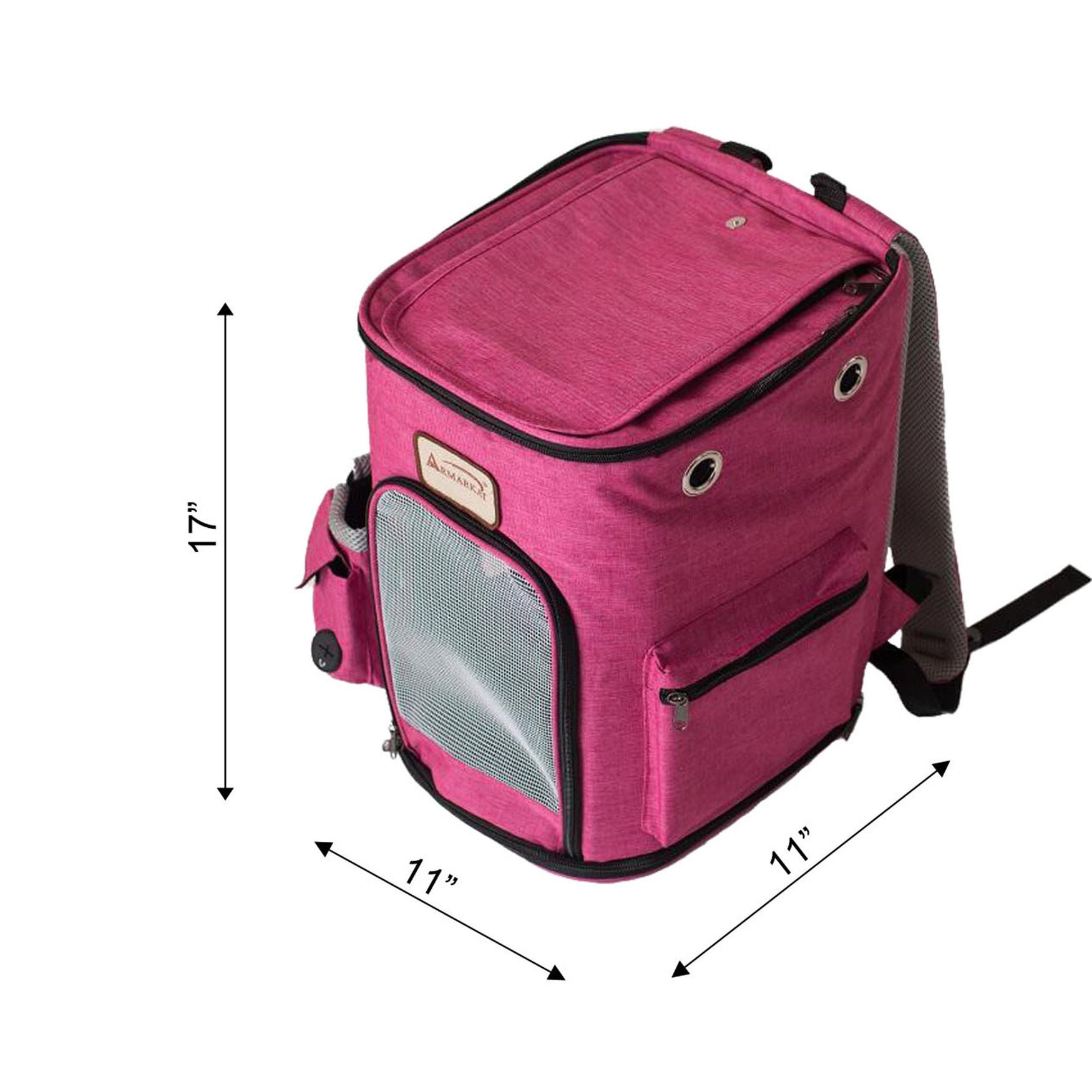 Pet Backpack Pet Carrier In PInk and Gray Combo, , alternate image number 5