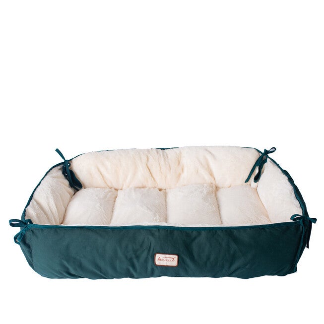 Pet Bed & Mat, Luxury soft Dog Cushion, Laurel Green/Ivory, X-Large, , alternate image number null