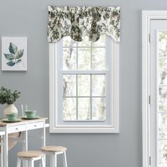 Madison Floral- Multi Colored Jacobean Floral- Lined Scallop Valance