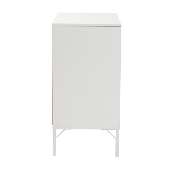 Favian Classic And Traditional Two-Tone White And Weathered Brown Finished Wood And White Metal 2-Door Sideboard, , alternate image number null