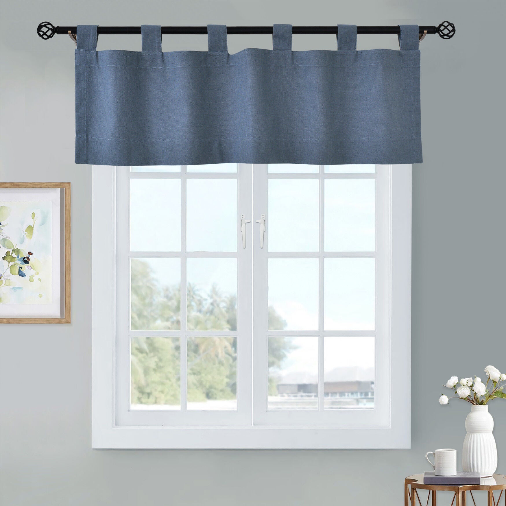 Weathermate Room Darkening Tab Top Flat Valance, BLUE, hi-res image number 0