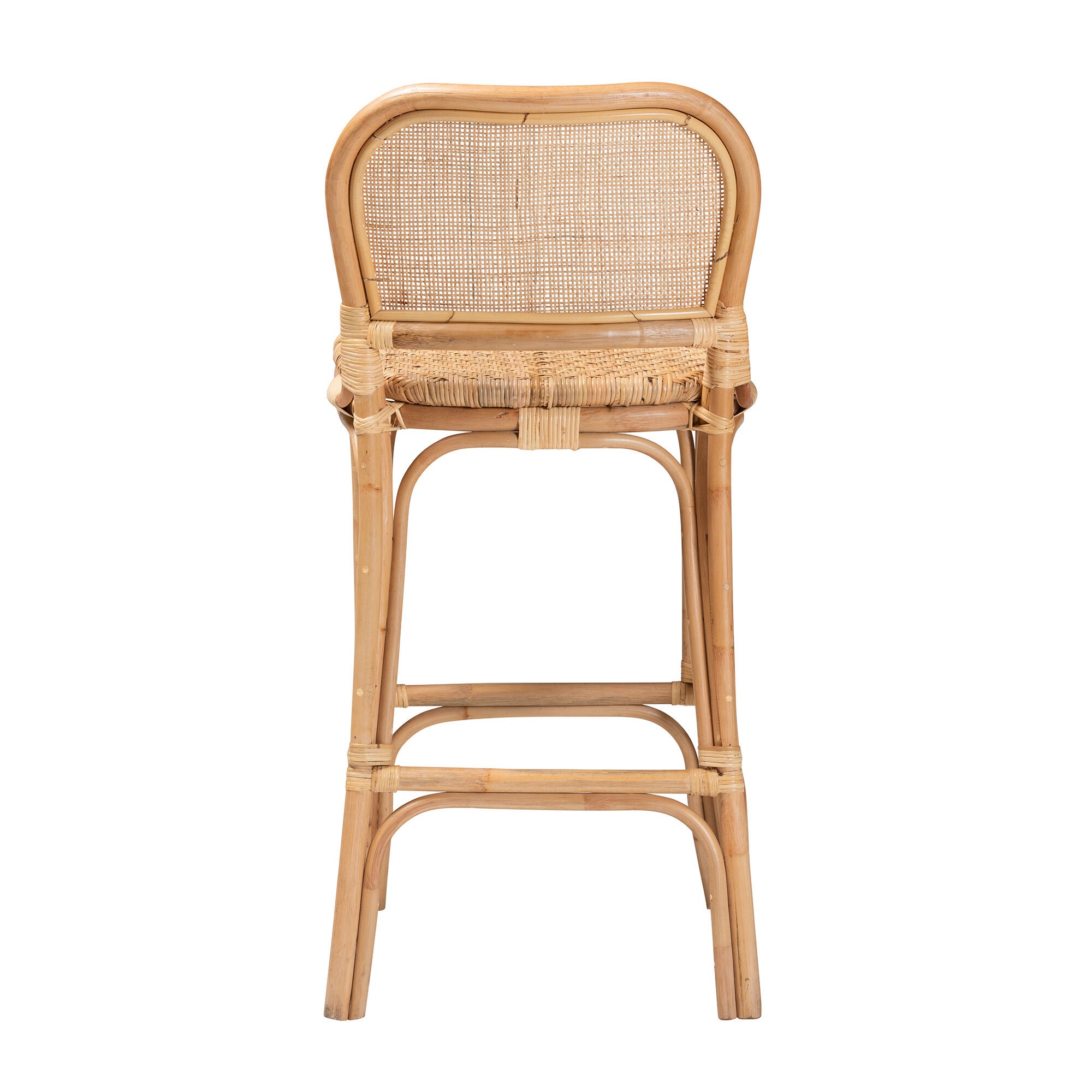 Adrena Modern Bohemian Natural Brown Rattan Bar Stool, NATURAL BROWN, alternate image number 5