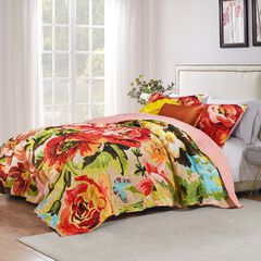 Senna Boho Floral Quilt And Pillow Sham Set