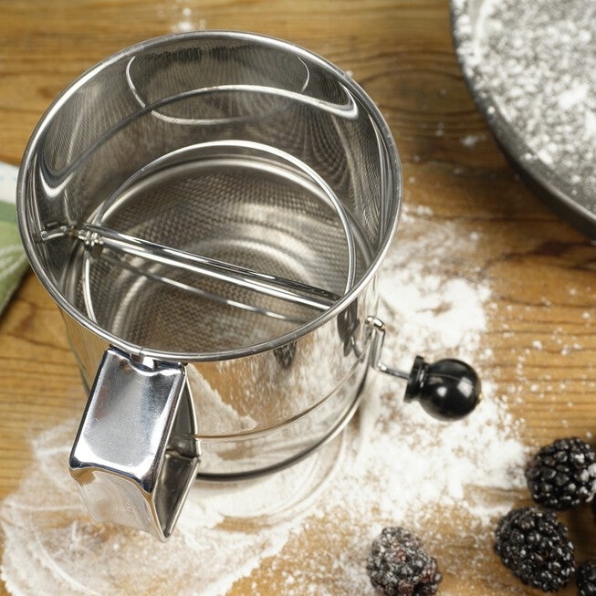 Crank Style Stainless Steel 5 Cup Flour Sifter, , alternate image number null