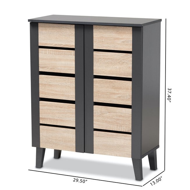 Melle 2-Door Wood Entryway Shoe Storage Cabinet Furniture, , alternate image number 8