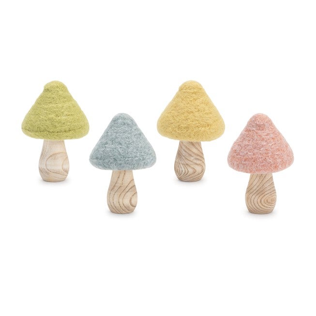 Felt Wood Mushroom Decor (Set of 24), MULTI, hi-res image number null