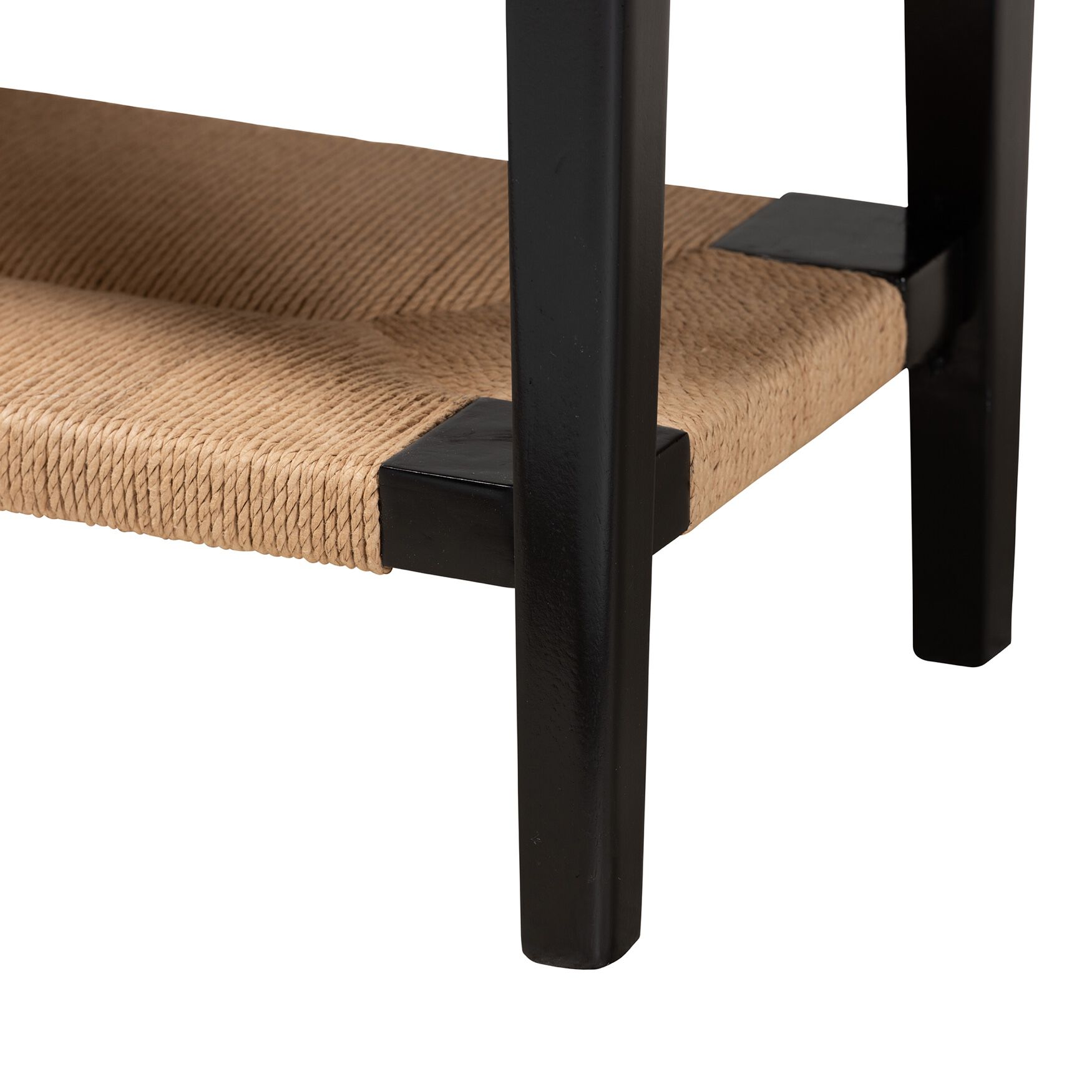 Freya Modern Bohemian Black Finished Bayur Wood 1-Drawer Console Table, , alternate image number 5