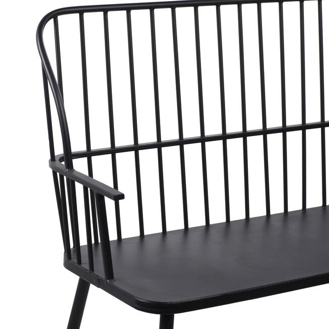 Black Metal Traditional Bench, , alternate image number null