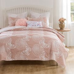 Mariposa Reversible Matelassé Blossom and Butterflies Coverelet Set