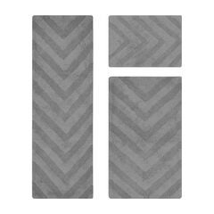 Hugo Collection 100% Cotton 3 Piece (17" X 24" | 24" X 40" | 20" X 60") Bath Rug Set