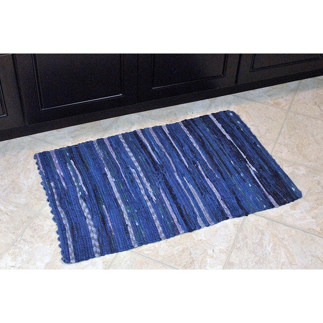 Multi Nautical Blue Rag Rug 50X80Cm, , alternate image number 2