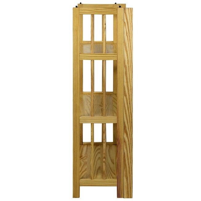3-Shelf Folding Stackable Bookcase 27.5 inches Wide-Natural, , alternate image number null