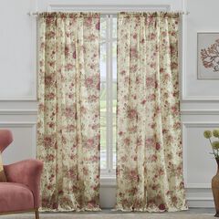 Antique Rose 100% Cotton Window Curtain Panels, Set of 2, 84"