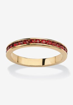 Yellow Gold Plated Simulated Birthstone Eternity Ring