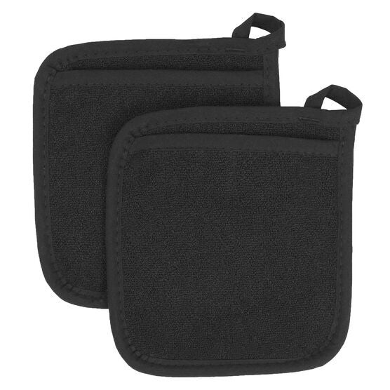 Royale Collection Pot Holder Pocket Mitts, Set Of 2 Pot Holder, BLACK, hi-res image number null