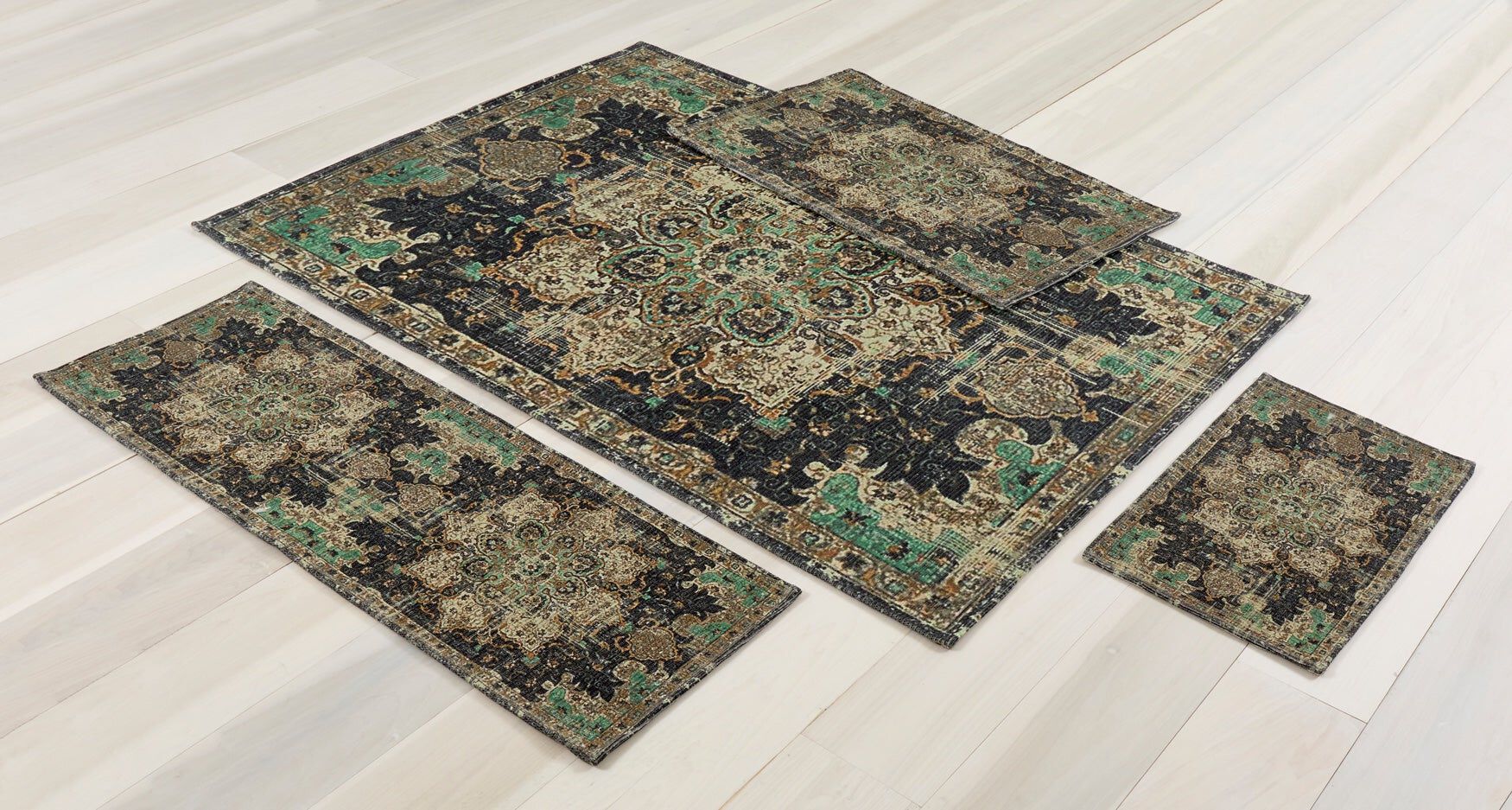 Milan Washable Rug, GREEN, hi-res image number 0
