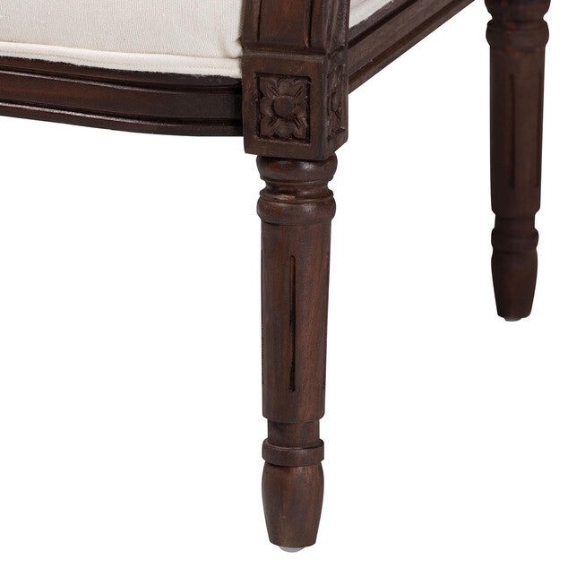 Garridan Traditional French Beige Fabric And Dark Brown Finished Wood Accent Chair, , alternate image number 13