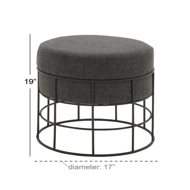 Dark Grey Metal Contemporary Stool, , alternate image number null