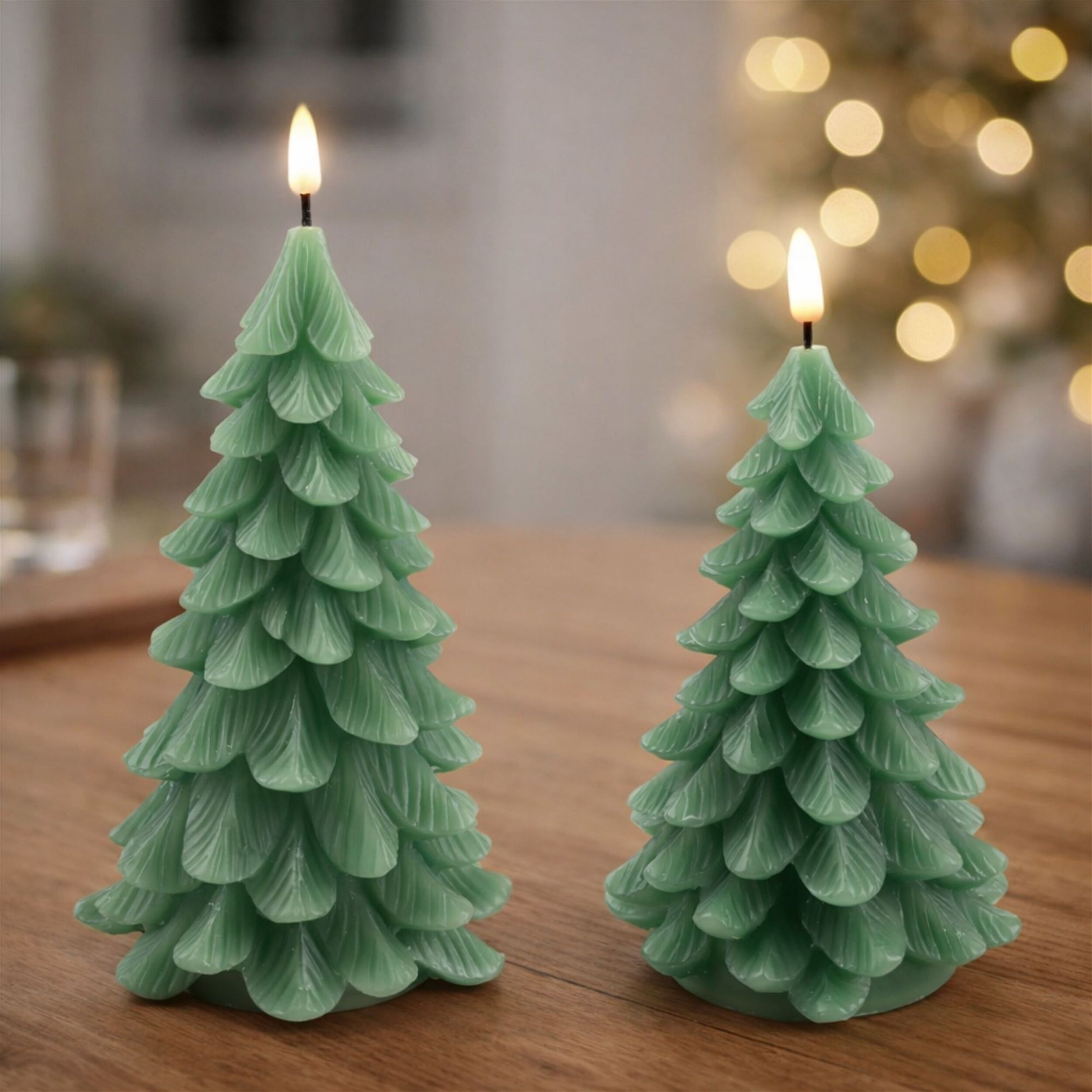 LED Pine Tree Candle (Set of 2), GREEN, alternate image number 2