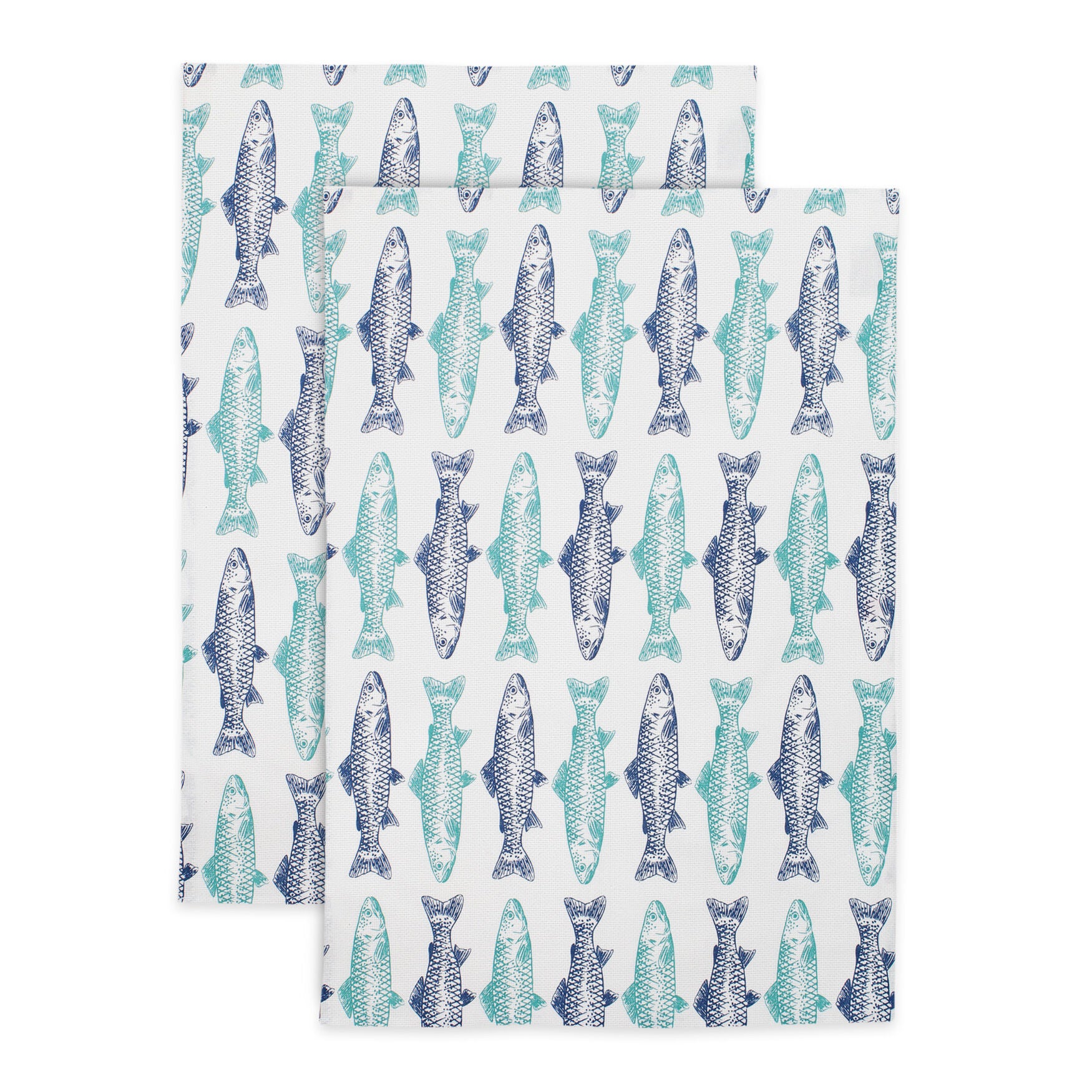 Pet Animal Designer Print Kitchen Dish Towel, Set 2, BLUE MULTI, hi-res image number 0