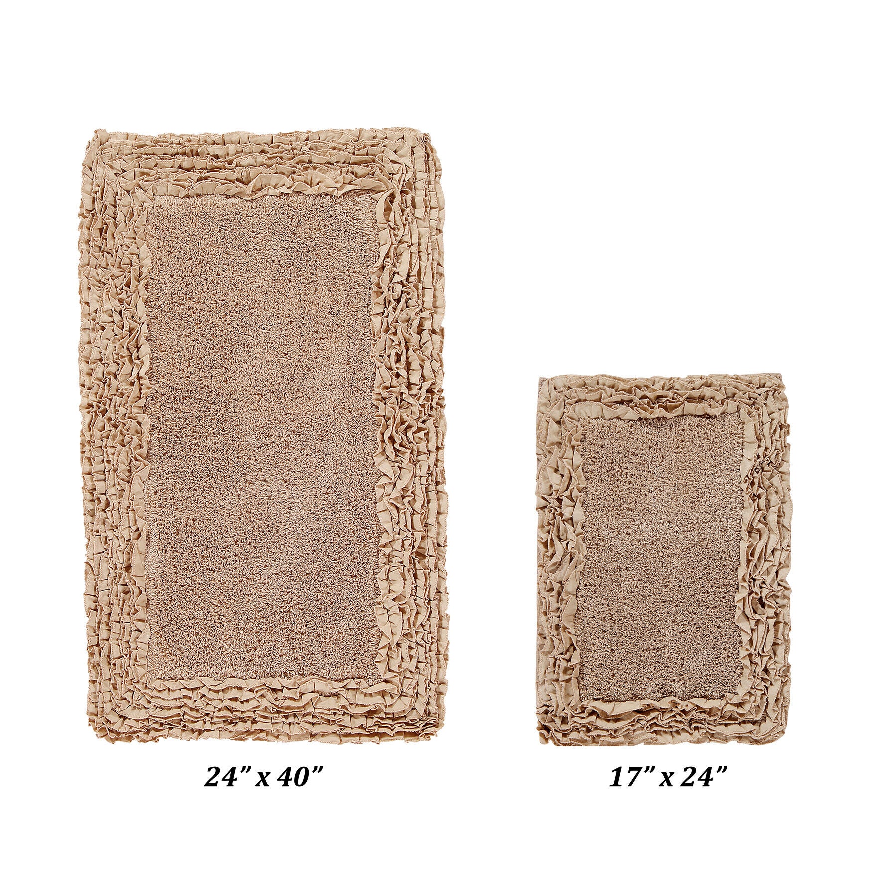 Shaggy Border Bath Rug Mat, 2-Pc. Set, BEIGE, hi-res image number 0