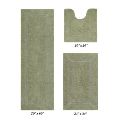 Lux Collectionis Bath Mat Rug 3 Piece Set (20" x 20" | 21" x 34" | 20" x 60")