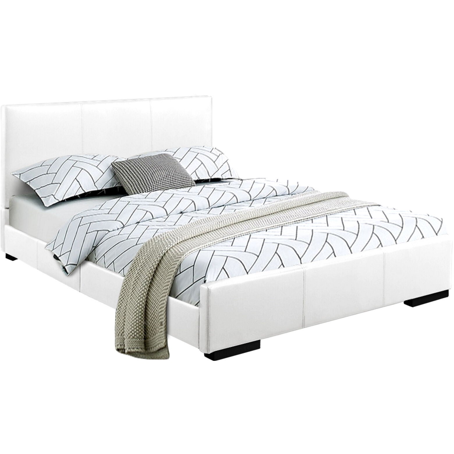 Abbey Platform Bed, Beige, Queen, WHITE, alternate image number 7