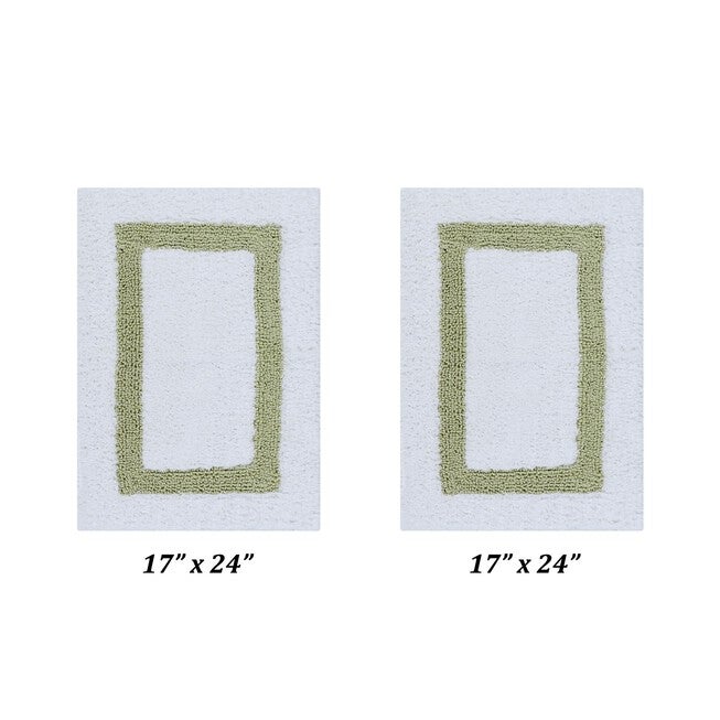Hotel Collections Bath Mat Rug 2 Piece Set (17 inches X 24 inches | 17 inches X 24 inches), WHITE SAGE, hi-res image number 0