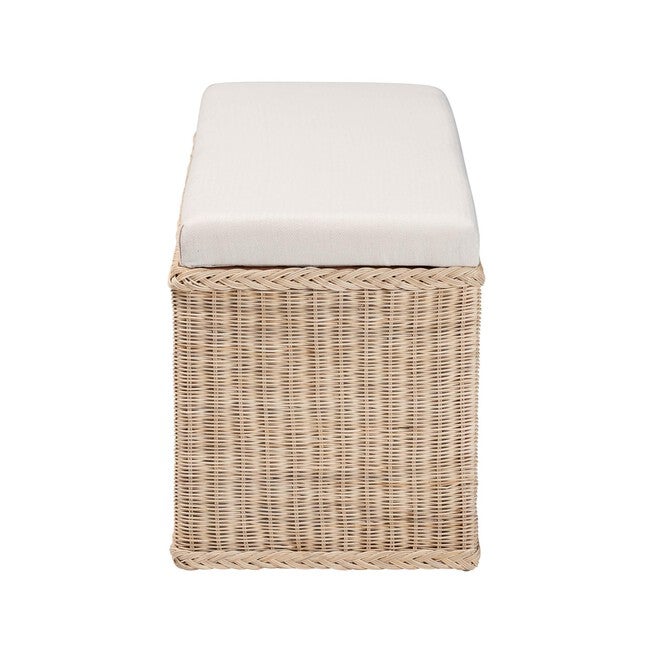 Barid Braided Natural Rattan Storage Bench, Rectangle, NATURAL, alternate image number 4