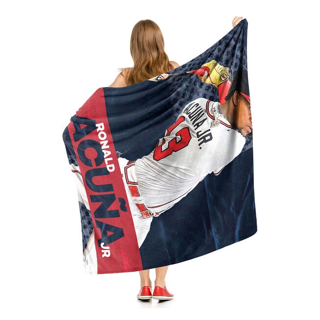 Mlb 575 Braves- Ronald Acuma Jr Silk Touch Throw Blanket, , on-hover image number 1