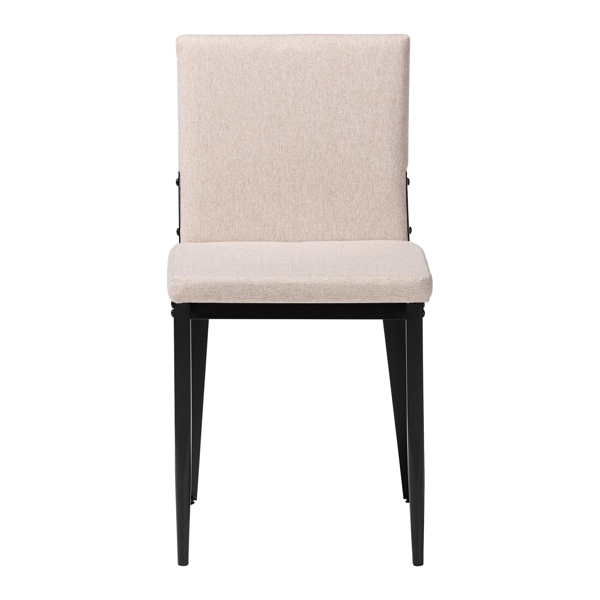 Bishop Industrial Fabric and Metal Dining Chair, BEIGE, alternate image number 3