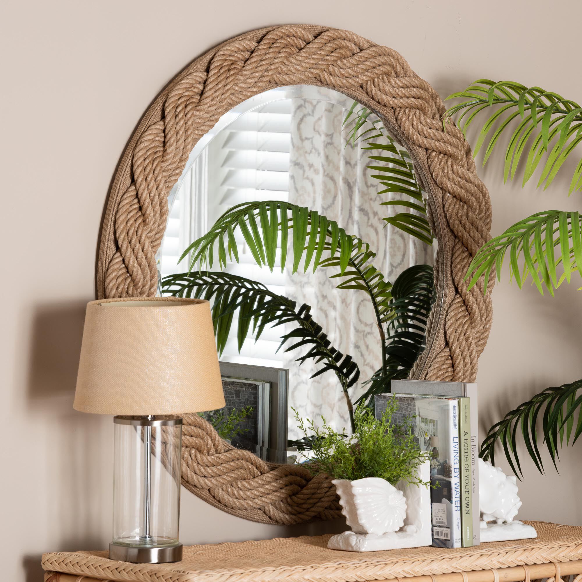 Romana Braided Rope Mirror, NATURAL BROWN, alternate image number 3